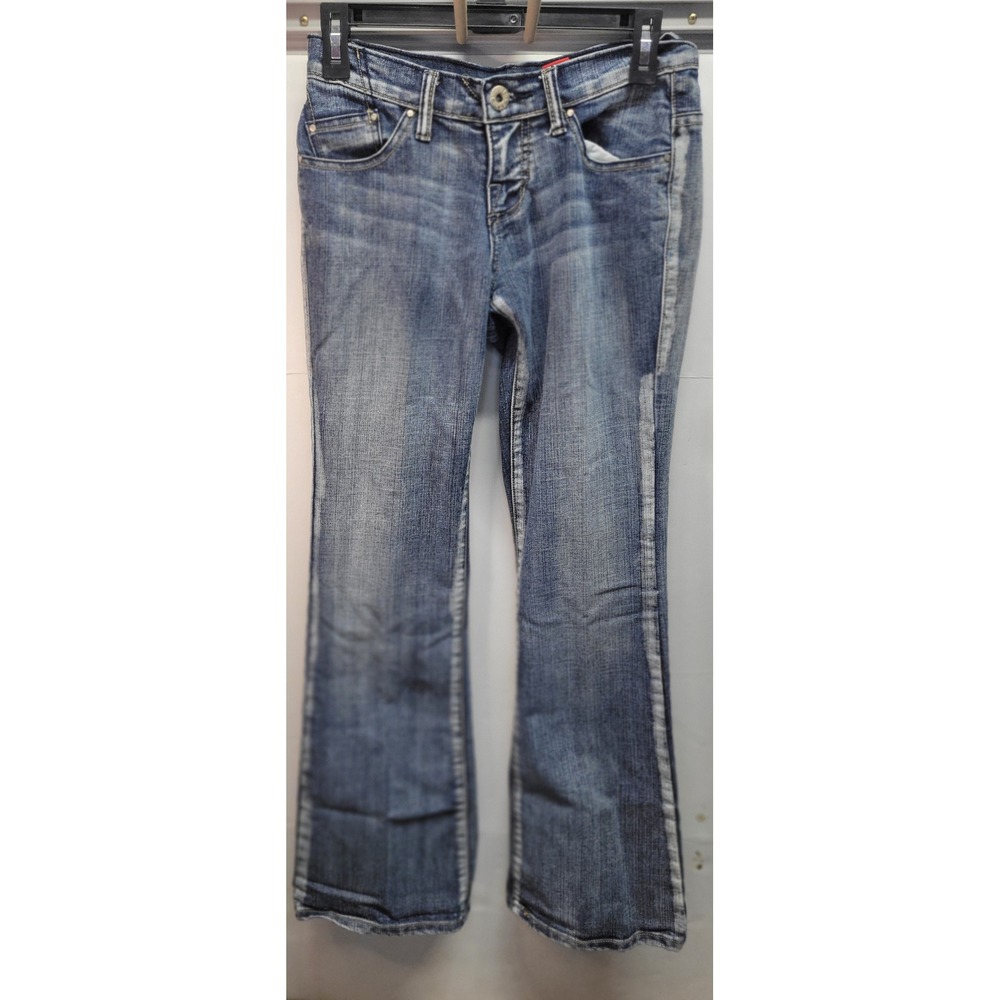 Vanilla Star Jeans Women's‎ Size 3 Distressed Flare Leg Denim Blue